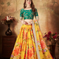 Breath-taking Floral Printed Organza Lehenga for Bridal Wear