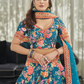 Digital Printed Lehenga with Dori, Sequins & Stone Embellishments