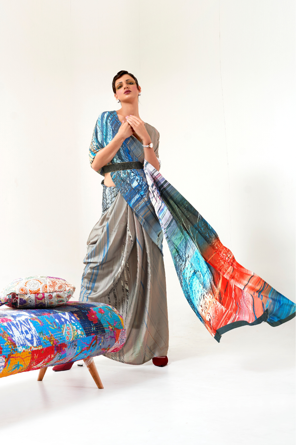 Casual Wear Satin Silk Saree with Smooth Finish