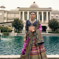 Lehenga Choli de seda de diseñador en color azul turquesa, lista para usar, con brillo y detalles de espejo