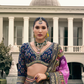 Lehenga Choli de seda de diseñador en color azul turquesa, lista para usar, con brillo y detalles de espejo