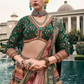 Lehenga Choli de seda de diseñador en color azul turquesa, lista para usar, con brillo y detalles de espejo