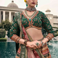 Lehenga Choli de seda de diseñador en color azul turquesa, lista para usar, con brillo y detalles de espejo