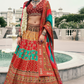 Lehenga Choli de seda de diseñador en color azul turquesa, lista para usar, con brillo y detalles de espejo