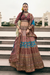 Lehenga Choli de seda de diseñador en color azul turquesa, lista para usar, con brillo y detalles de espejo