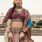 Lehenga Choli de seda de diseñador en color azul turquesa, lista para usar, con brillo y detalles de espejo