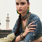 Lehenga Choli de seda de diseñador en color azul turquesa, lista para usar, con brillo y detalles de espejo