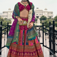 Lehenga Choli de seda de diseñador en color azul turquesa, lista para usar, con brillo y detalles de espejo