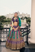 Lehenga Choli de seda de diseñador en color azul turquesa, lista para usar, con brillo y detalles de espejo