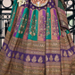 Lehenga Choli de seda de diseñador en color azul turquesa, lista para usar, con brillo y detalles de espejo