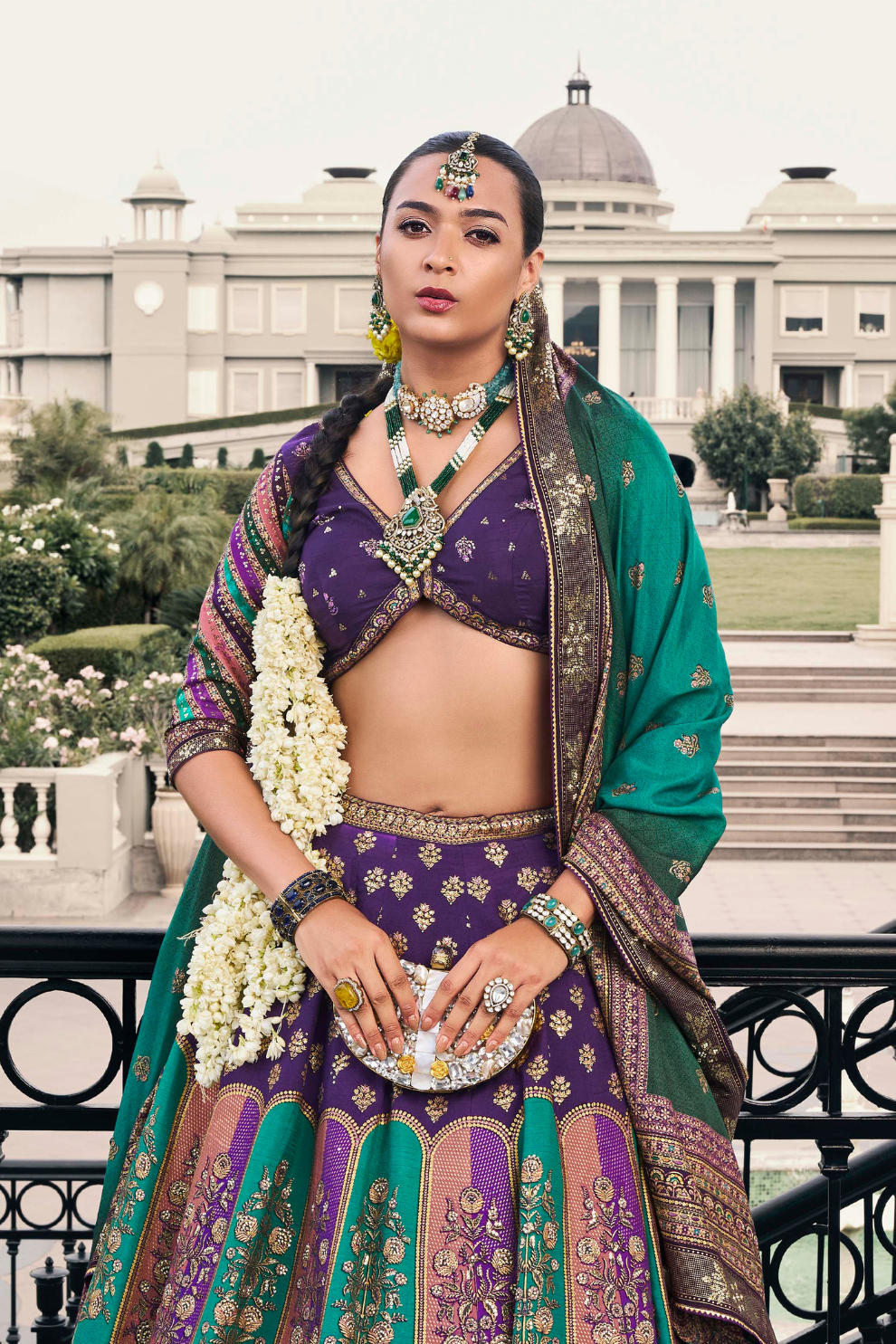Lehenga Choli de seda de diseñador en color azul turquesa, lista para usar, con brillo y detalles de espejo
