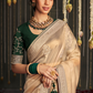 Elegance Embroidered Organza Silk Ensemble with Delicate Detailing