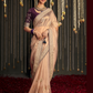Elegance Embroidered Organza Silk Ensemble with Delicate Detailing