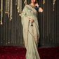 Elegance Embroidered Organza Silk Ensemble with Delicate Detailing