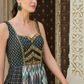 Black Foil Printed Silk Embroidered Festive Anarkali Gown - LaVante Fashion