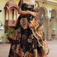 Delicate Floral Print Organza Lehenga Choli in Flared Style