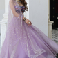 Delicate Floral Print Organza Lehenga Choli in Flared Style