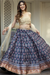 Delicate Floral Print Organza Lehenga Choli in Flared Style