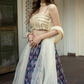 Delicate Floral Print Organza Lehenga Choli in Flared Style