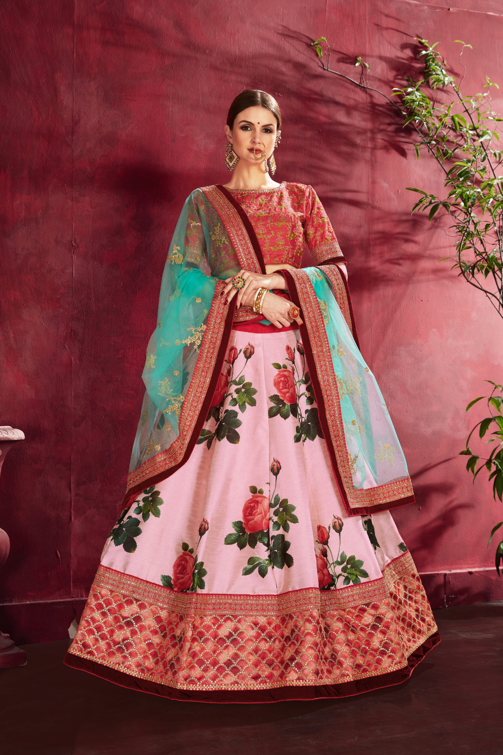 Printed Designer Lehenga with Zari, Dori & Sequins Embellishments