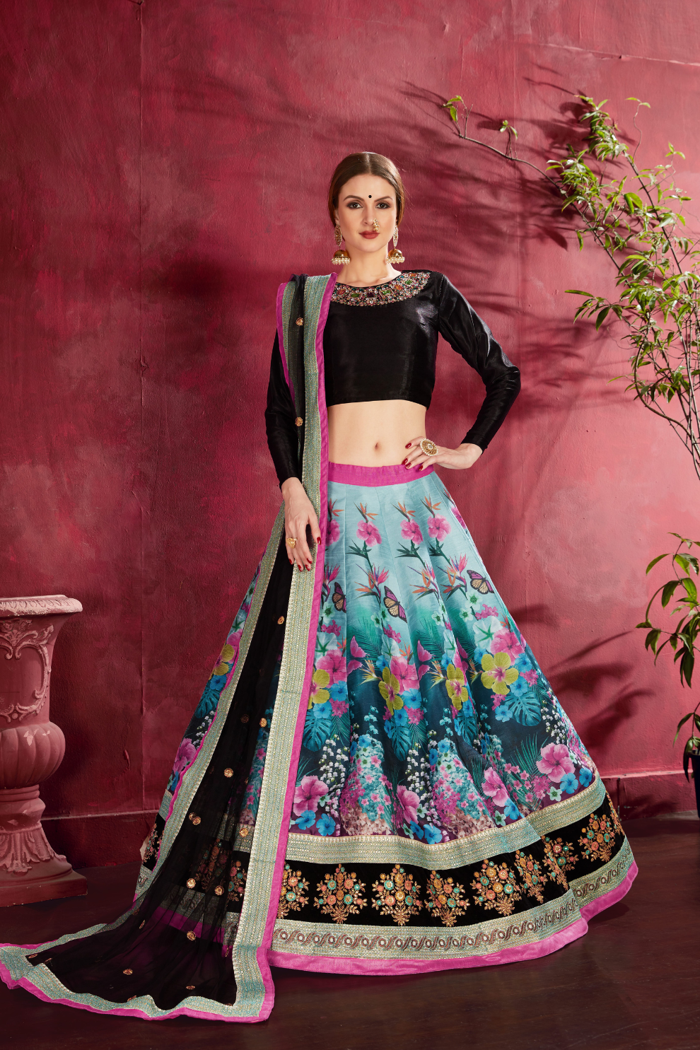 Printed Designer Lehenga with Zari, Dori & Sequins Embellishments