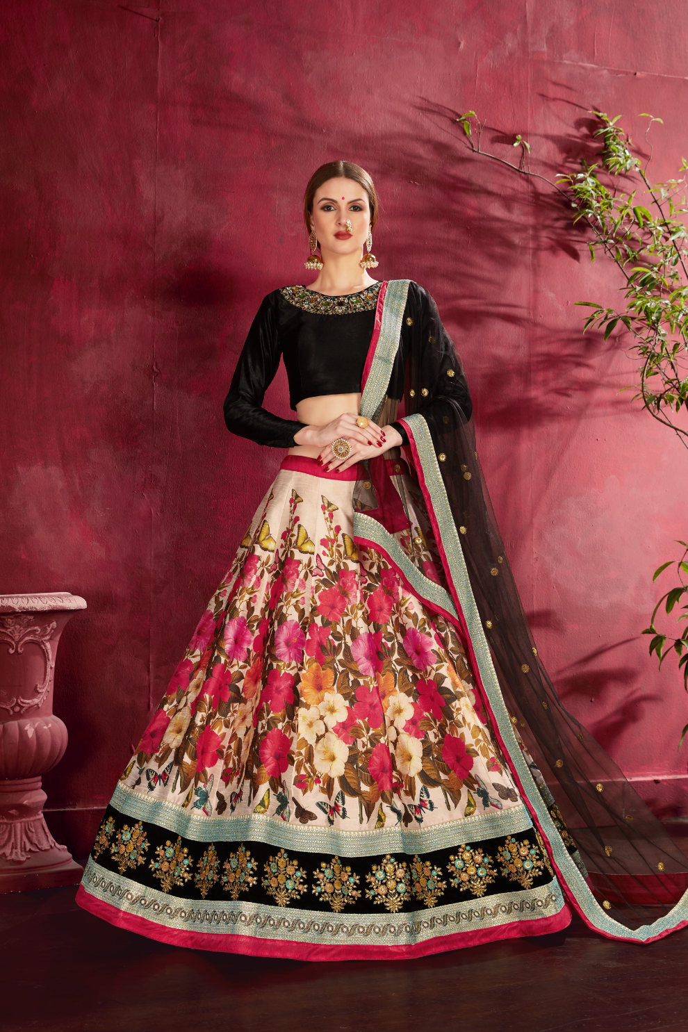 Printed Designer Lehenga with Zari, Dori & Sequins Embellishments