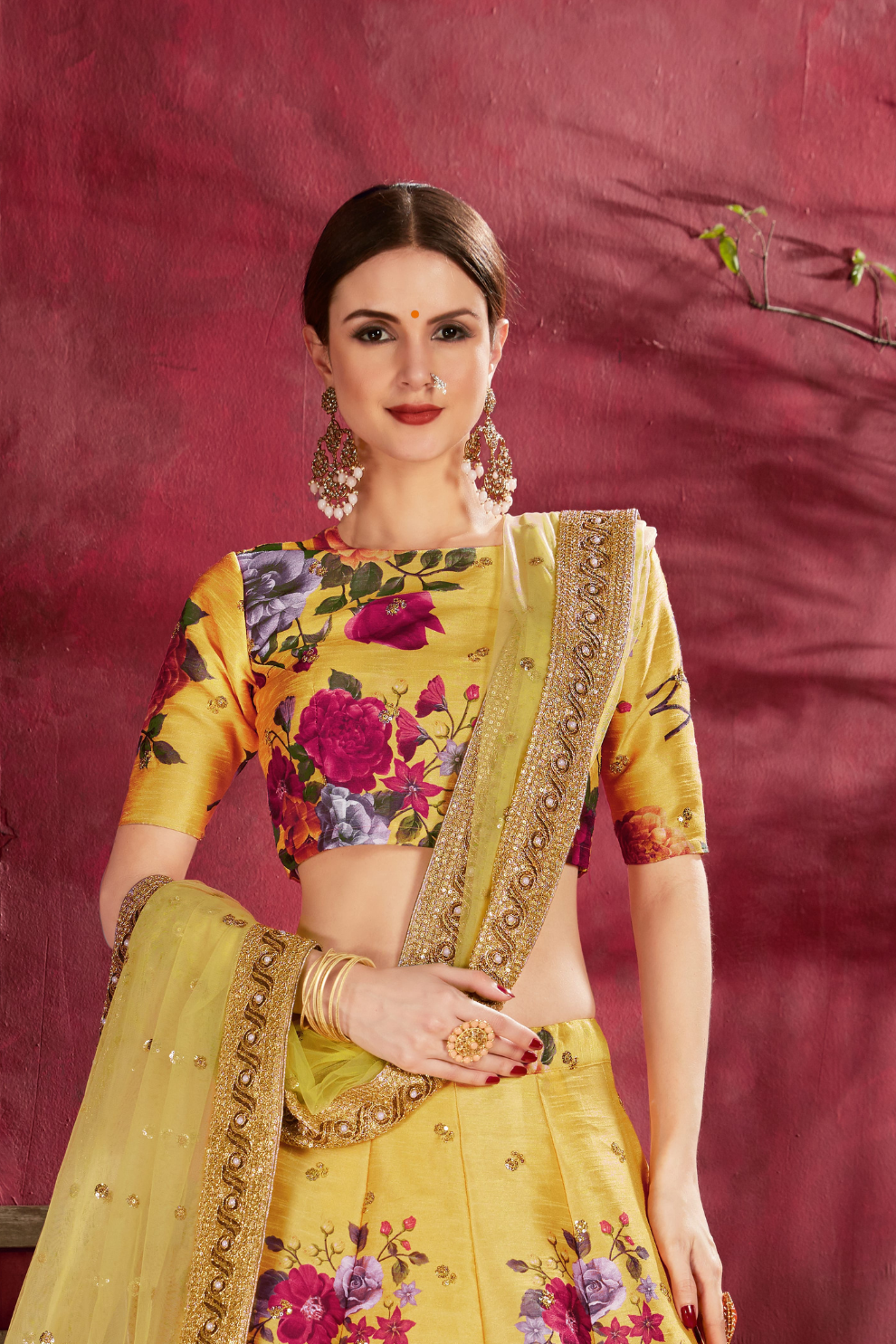 Printed Designer Lehenga with Zari, Dori & Sequins Embellishments