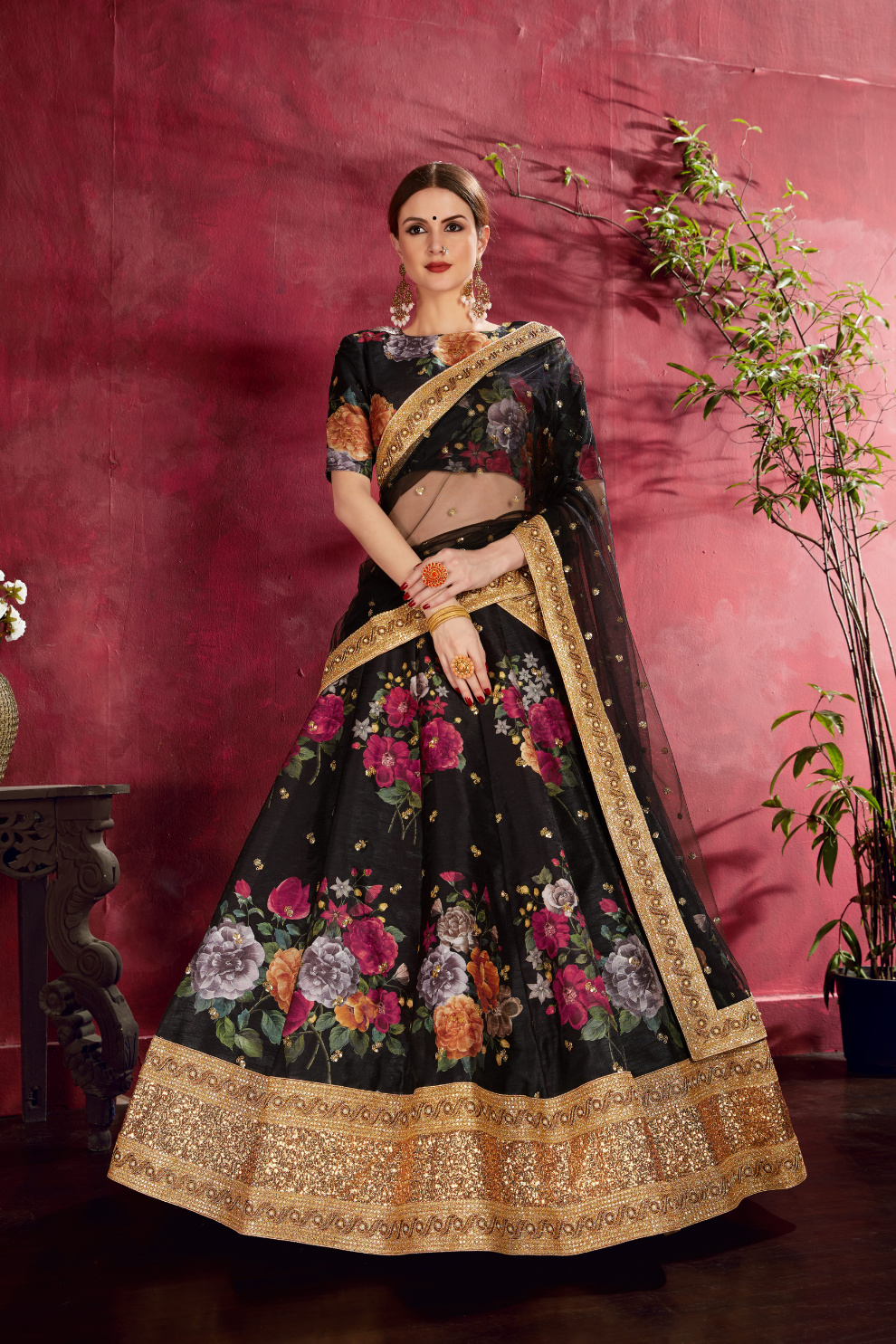 Printed Designer Lehenga with Zari, Dori & Sequins Embellishments