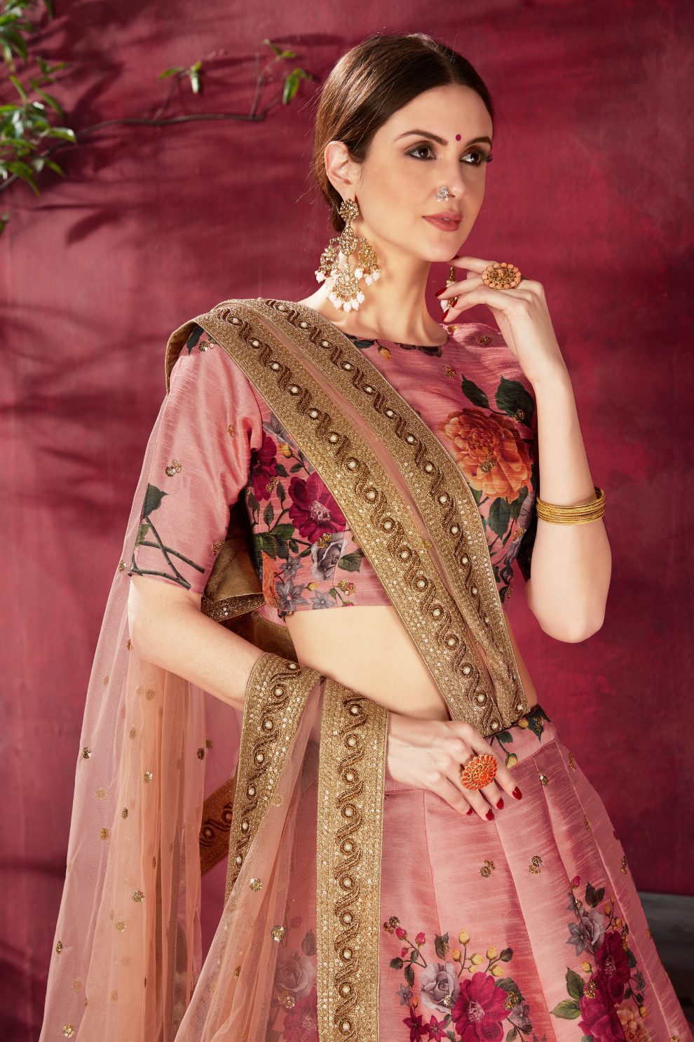 Printed Designer Lehenga with Zari, Dori & Sequins Embellishments