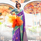 Pure Katan Banarasi Silk Blend Saree with Traditional Weaving