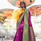 Pure Katan Banarasi Silk Blend Saree with Traditional Weaving
