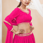 Ethnic Georgette Lehenga Featuring Leheriya Print & Lace Detailing