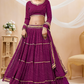 Ethnic Georgette Lehenga Featuring Leheriya Print & Lace Detailing