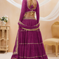 Ethnic Georgette Lehenga Featuring Leheriya Print & Lace Detailing