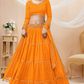 Ethnic Georgette Lehenga Featuring Leheriya Print & Lace Detailing