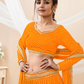 Ethnic Georgette Lehenga Featuring Leheriya Print & Lace Detailing