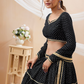 Ethnic Georgette Lehenga Featuring Leheriya Print & Lace Detailing