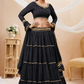 Ethnic Georgette Lehenga Featuring Leheriya Print & Lace Detailing