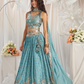 Georgette Sequin Embroidered Semi-Stitched Lehenga Choli & Dupatta