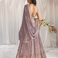 Georgette Sequin Embroidered Semi-Stitched Lehenga Choli & Dupatta