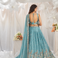 Georgette Sequin Embroidered Semi-Stitched Lehenga Choli & Dupatta