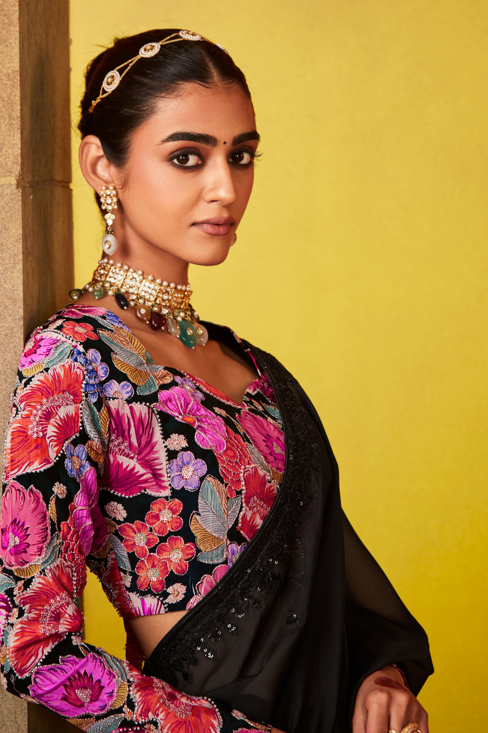 Tissue Silk Embroidered Saree with Sequins and Beads Work