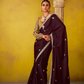 Tissue Silk Embroidered Saree with Sequins and Beads Work