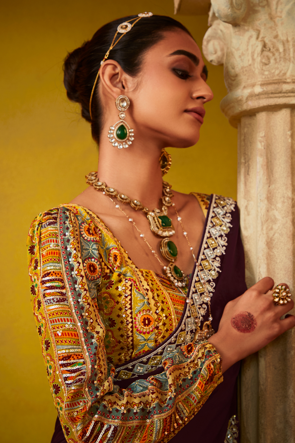 Tissue Silk Embroidered Saree with Sequins and Beads Work
