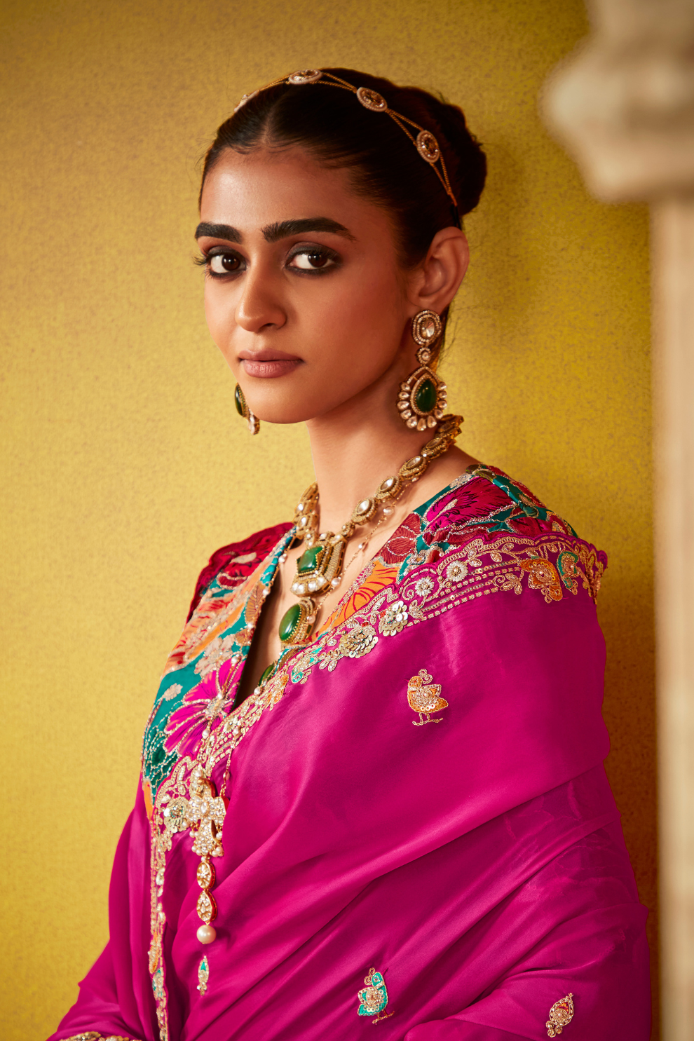 Tissue Silk Embroidered Saree with Sequins and Beads Work