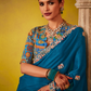 Tissue Silk Embroidered Saree with Sequins and Beads Work