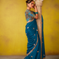 Tissue Silk Embroidered Saree with Sequins and Beads Work
