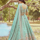 Gold Crushed Tissue Lehenga Choli with Moti and Zari Work
