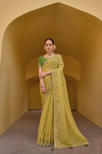 Whispers of Elegance in Fancy Tissue Organza Silk Drape