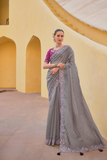 LAVANTE_FASHION_Grey_Organza_Silk_Handwork_Embroiderey_Cut_Work_Border_3 - LaVante Fashion